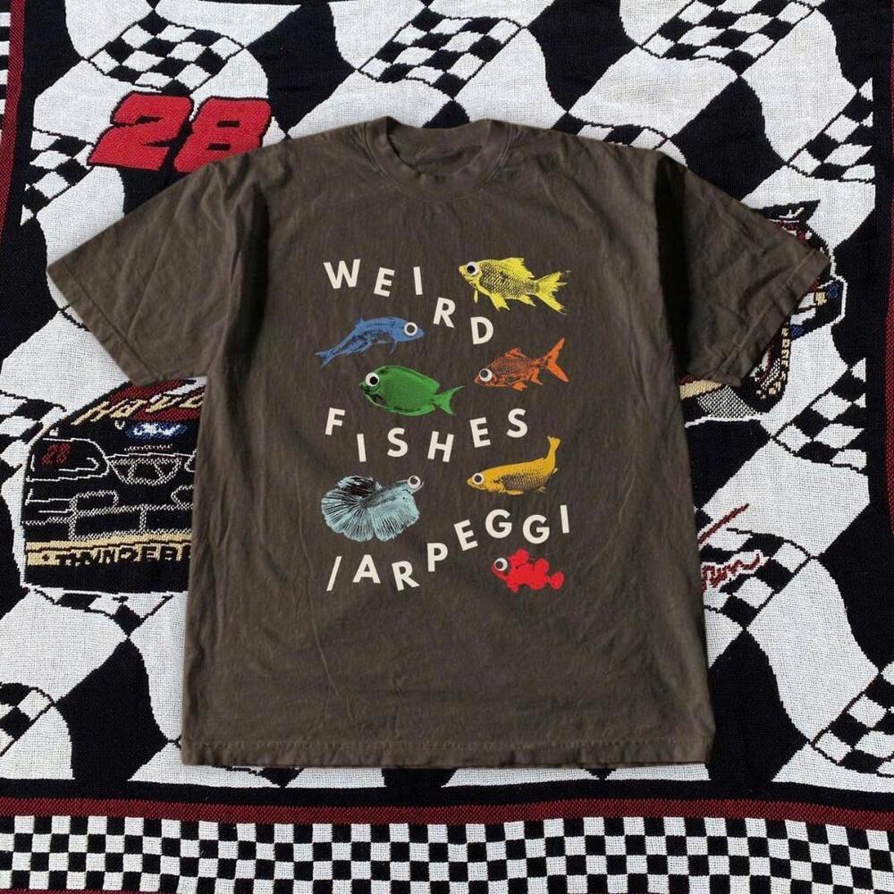 Brown And  Weird Fishes Cotton Tee